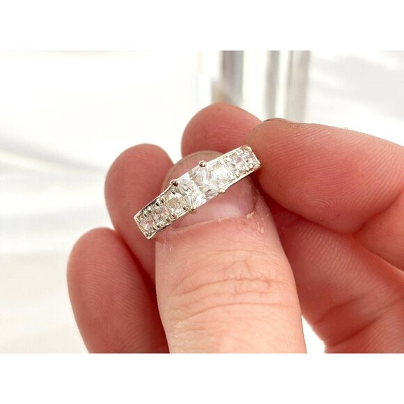 Cocktail Style Multi CZ Gemstone 925 Sterling Silver Vintage Ring - sz 6.75 - Picture 7 of 16